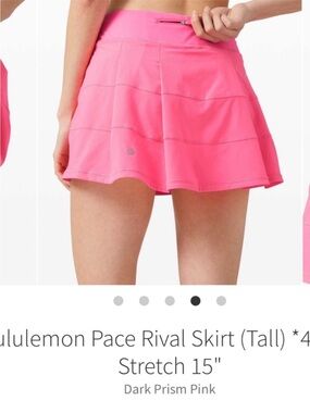 Lululemon Pace Rival Mid Rise
Tennis Skirt Dark Prism Pink Sz 2 Rare